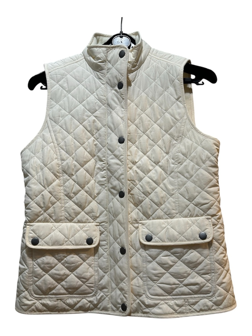 Talbots Quilted Cream Sleeveless Vest